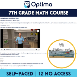 OptimaED Self-Paced 7th Grade Math