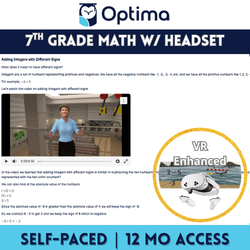 OptimaED Self-Paced 7th Grade Math + VR Headset Bundle
