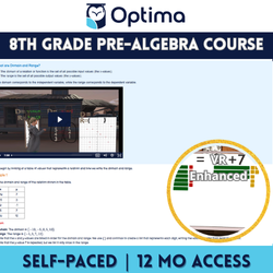 OptimaED Self-Paced 8th Grade Pre-Algebra