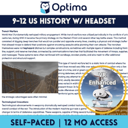 OptimaED Self-Paced Grades 9-12 U.S. History + VR Headset Bundle