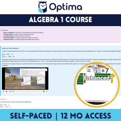 OptimaED Self-Paced 9th Grade Algebra 1