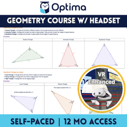 OptimaED Self-Paced 10th Grade Geometry + VR Headset Bundle