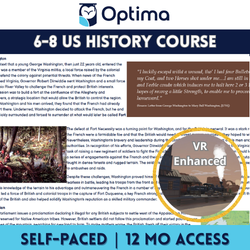 OptimaED Self-Paced Grades 6-8 U.S. History