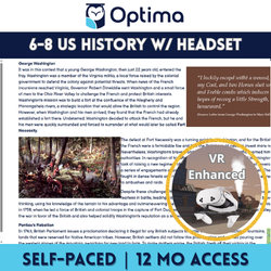 OptimaED Self-Paced Grades 6-8 U.S. History + VR Headset Bundle