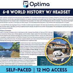 OptimaED Self-Paced Grades 6-8 World History + VR Headset Bundle